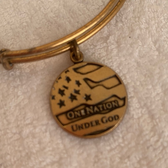 Alex and Ani One Nation Under God Charm Bracelet Gold Finish 2”- 3.5” - Picture 2 of 4